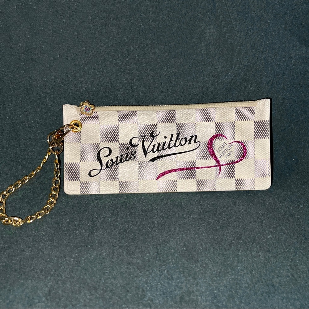 🎭 SOLD 🎭 Customized DAMIER AZUR Josephine Insert Wristlet🤍
